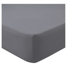 F&F Home Bedding Poly Cotton Fitted Sheet Grey Single