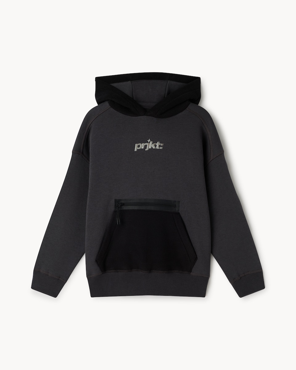 image 1 of F&F Boys Cotton Rich Slogan Hoodie in Black