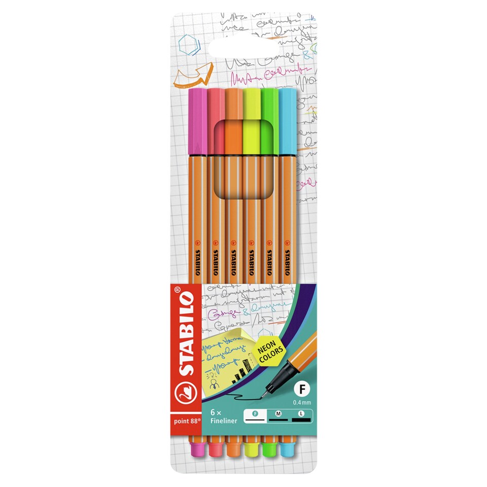 Stabilo Point 88 Neon Markers 6 pcs