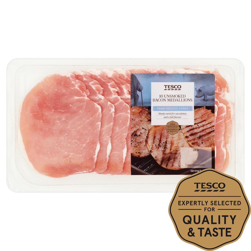 Tesco Unsmoked 10 Medallions 300G