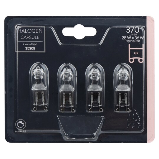 Tesco Halogen 28W G9 4 Pack Tesco Groceries