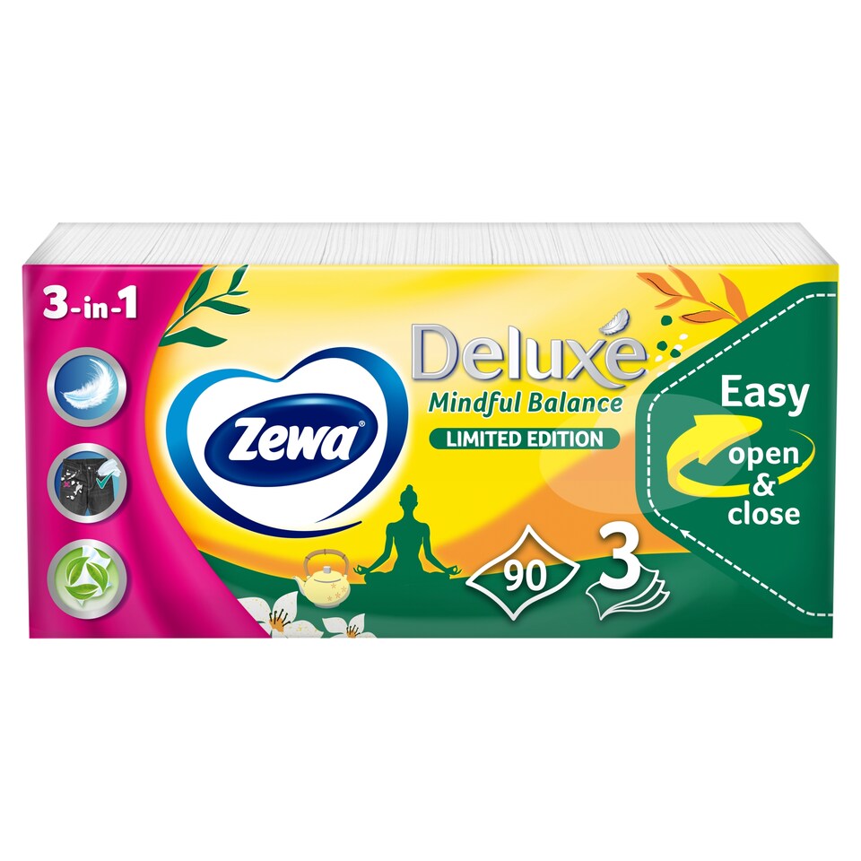 Zewa Deluxe Limited Edition illatosított papír zsebkendő 3 rétegű 90 db