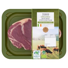Tesco Irish Organic Striploin Steak 213G