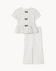 image 1 of F&F Girls 2-Piece Heart Print Top and Trousers Set in Multi Black White