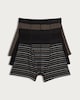 image 1 of F&F 3-Pack Cotton Rich Patterned Trunks in Black