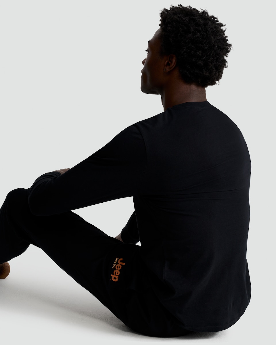 image 1 of Jeep Rubicon Print Pure Cotton Pyjamas in Black