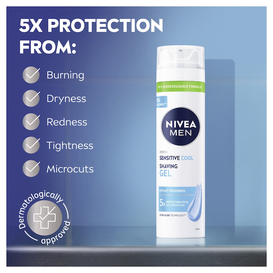 image 1 of NIVEA MEN Sensitive Cooling Shaving Gel 200ml