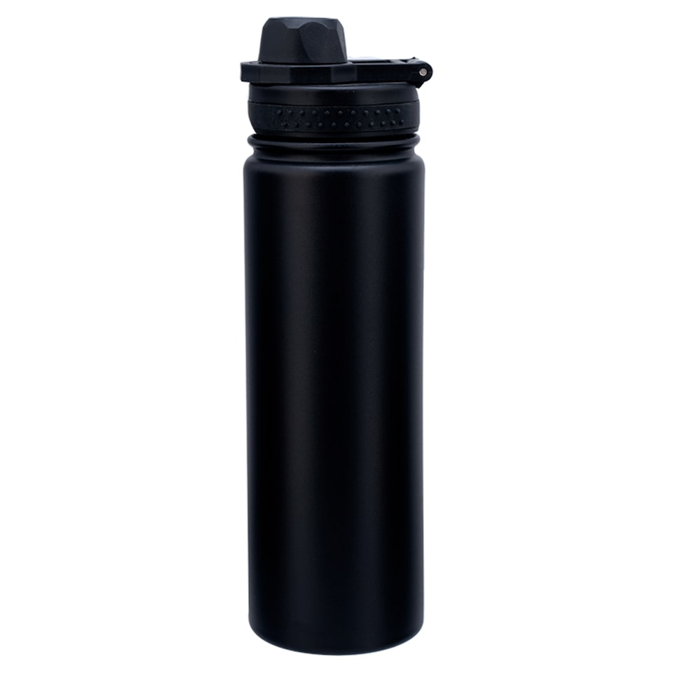 Tesco Black Insulated Dual Water Bottle 650Ml