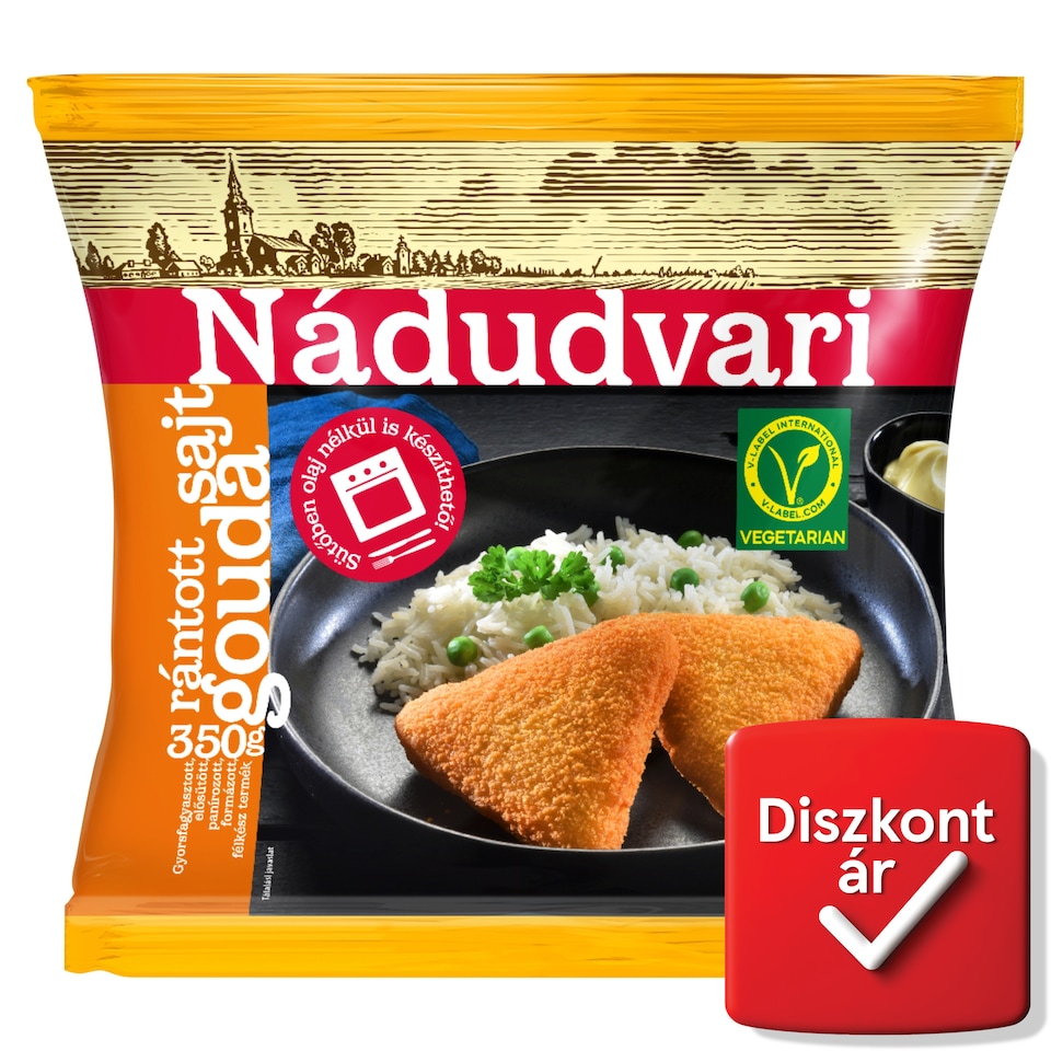 Nádudvari gyorsfagyasztott rántott gouda sajt 350 g