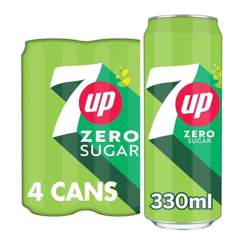 7UP Zero Lemon & Lime Cans 4 x 330ml