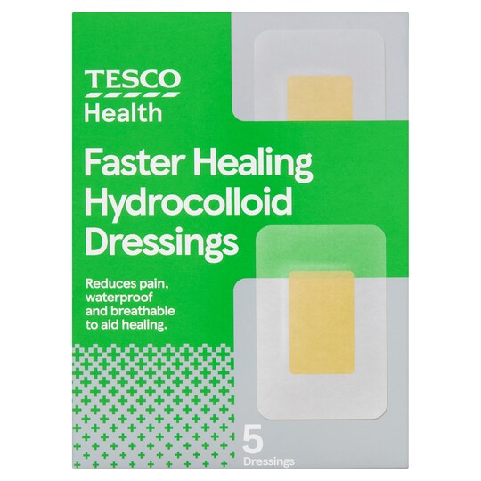 Tesco Faster Healing Hydrocolloid Dressings 5S Tesco Groceries