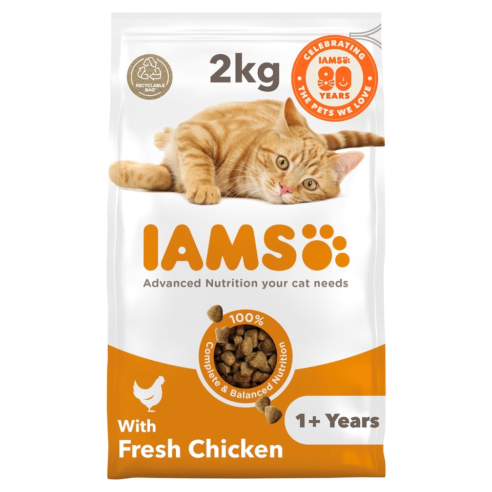 image 1 of Iams Adult 1+ Cat Food With Fresh Chicken 2Kg