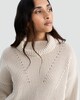 image 2 of F&F Ribbed Cotton Rich Two Tone Roll Neck Jumper in Neutral