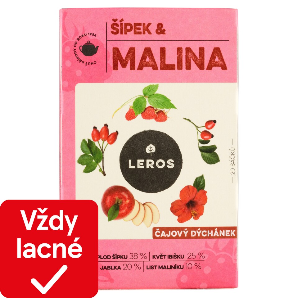 obrázok 1 z Leros Čajová chvíľka šípka & malina 20 x 2 g (40 g)