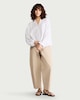 image 2 of F&F Pure Cotton Double Cloth Embroidered Button Front Blouse in White