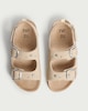 image 2 of F&F Girls Studded Double Buckle Strap Sandals in Stone