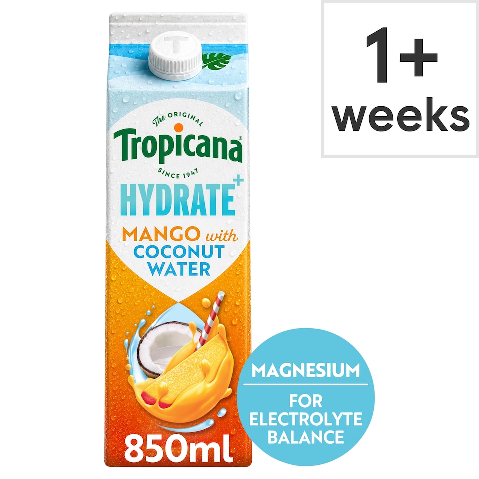 Tropicana Hydrate+ Refreshing Mango with Coconut Water 850ml