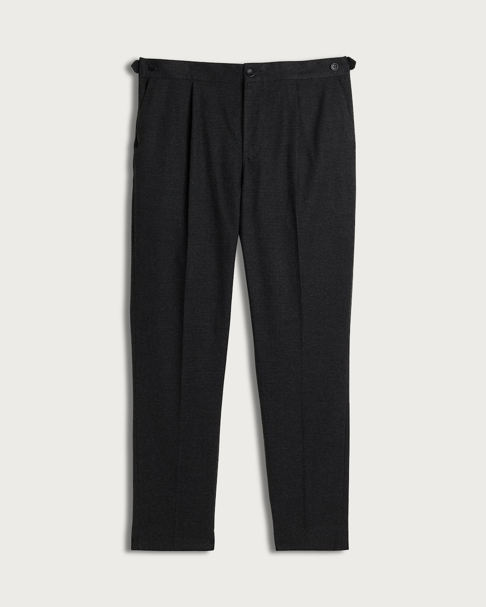F&F Brushed Tailored Fit Pleated Trousers in Grey