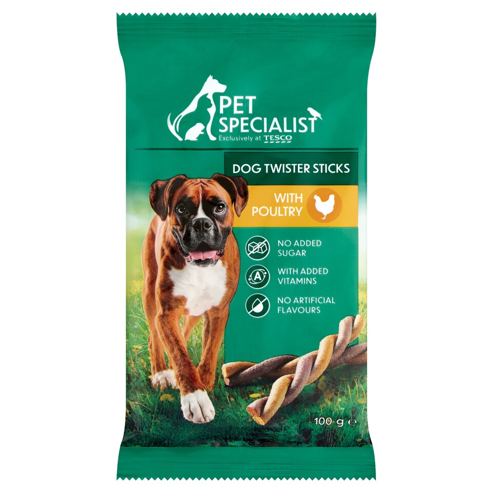 Pet Specialist Dog Twister Sticks with Poultry, Supplementary Pet Food for Adult Dogs 5 pcs 100 g
