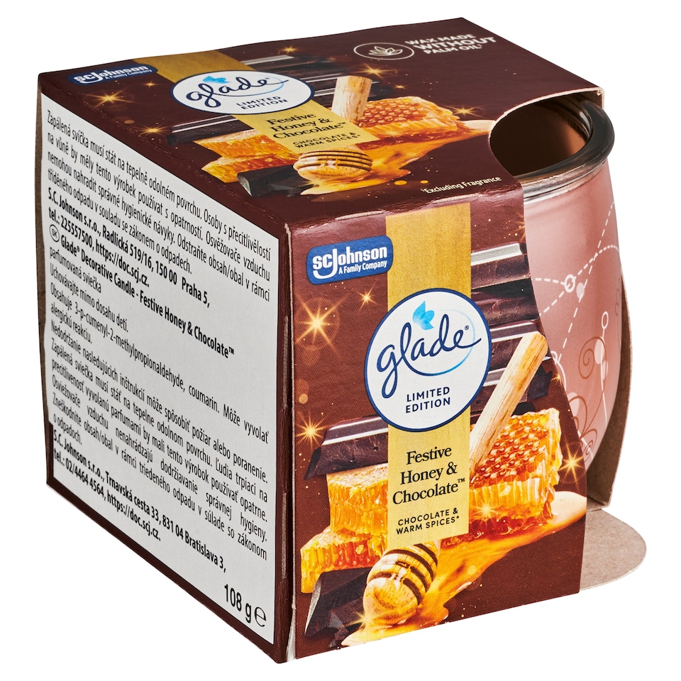 Obrázek 1 pro produkt Glade Festive Honey & Chocolate svíčka 108g