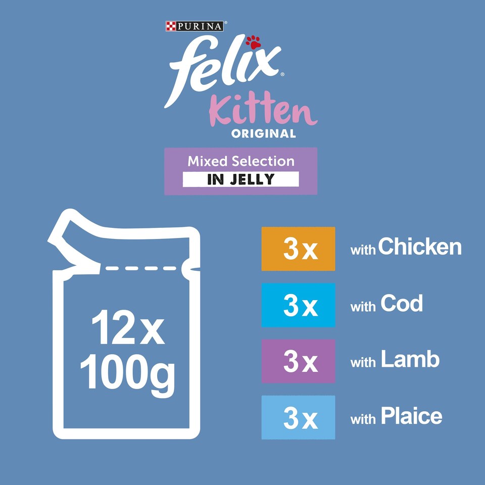 image 1 of Felix Kitten Cat Food Mixed In Jelly 12X100g