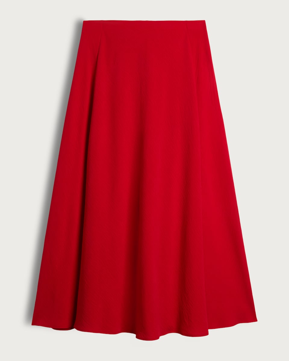 image 1 of F&F Flowing A Line Midi Skirt in Red