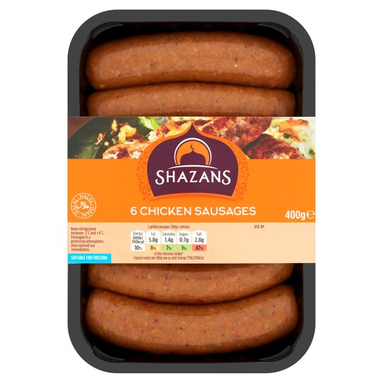 SHAZANS HALAL CHICKEN SAUSAGES 400G Tesco Groceries