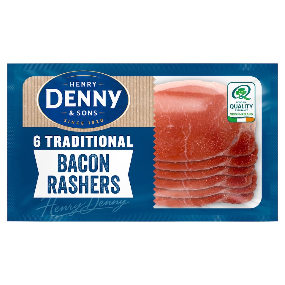Denny 6 Traditional Bacon Rashers 180G
