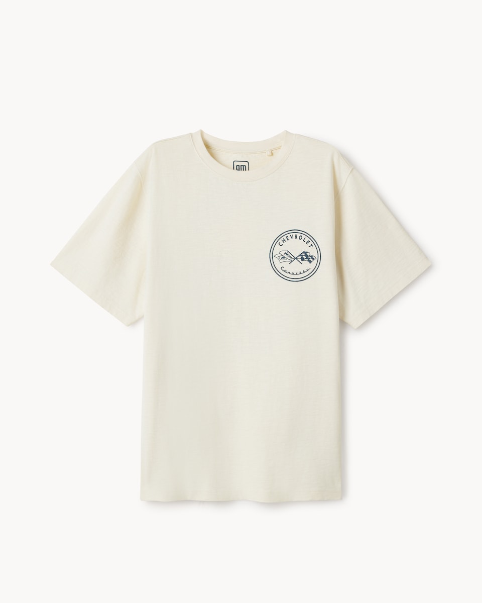 image 1 of RDA Chevrolet Pure Cotton T-Shirt in Cream