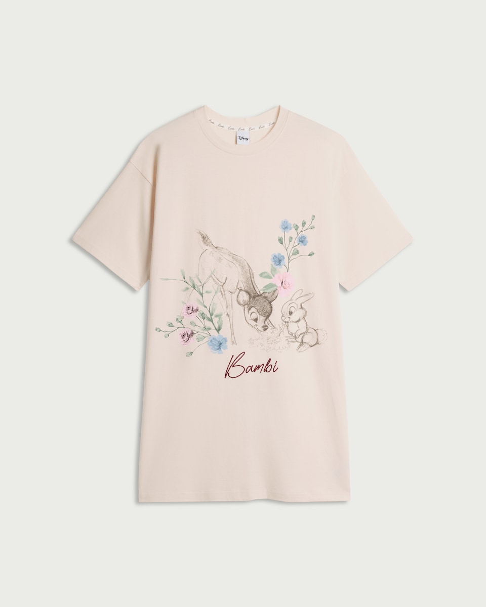 image 1 of Disney Bambi Pure Cotton Pyjama Nightdress in Pink