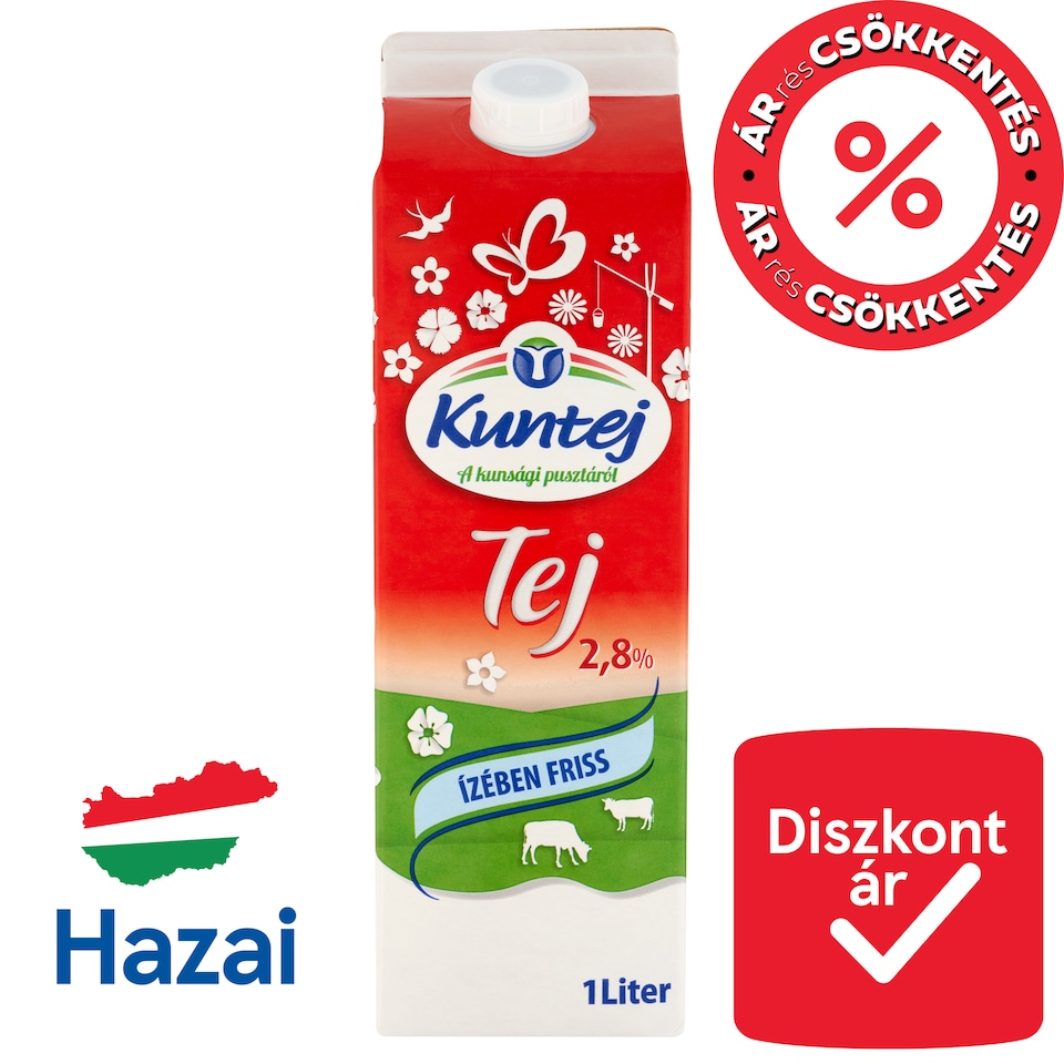 Kuntej ESL Semi-Fat Milk 2,8% 1 l