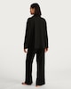 image 3 of F&F Ribbed Revere Button Up Pyjama Set in Black