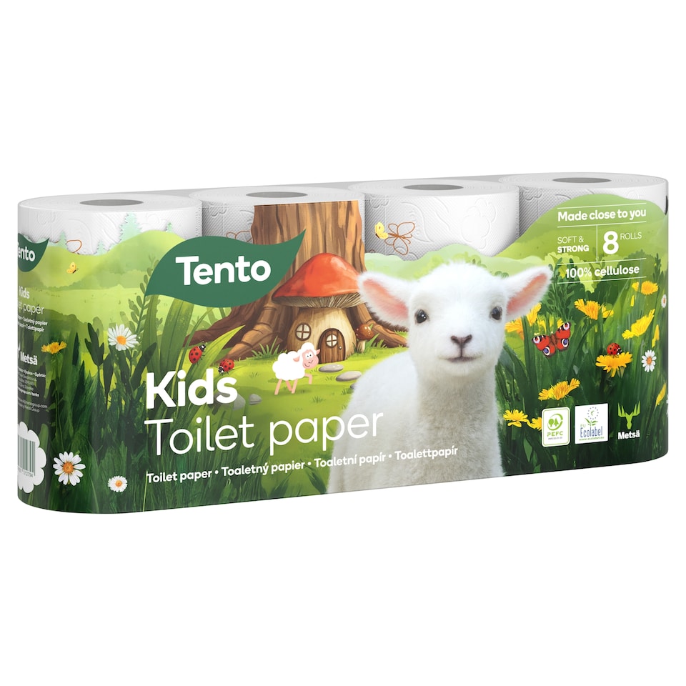 image 1 of Tento Kids Toilet Paper 3 Plies 8 Rolls