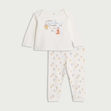 F&F Baby Pure Cotton Birthday Pyjama Set in White