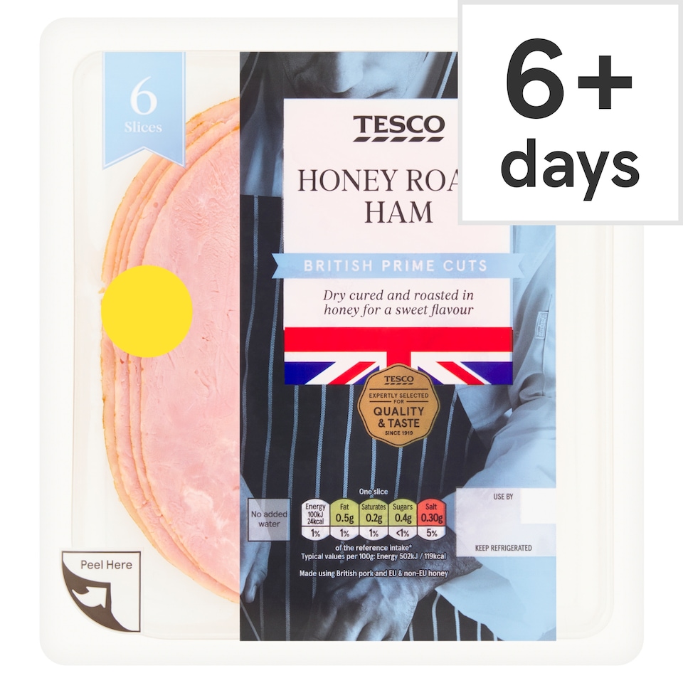 Tesco Prime Cuts Honey Roast Ham 6 Slices 120g