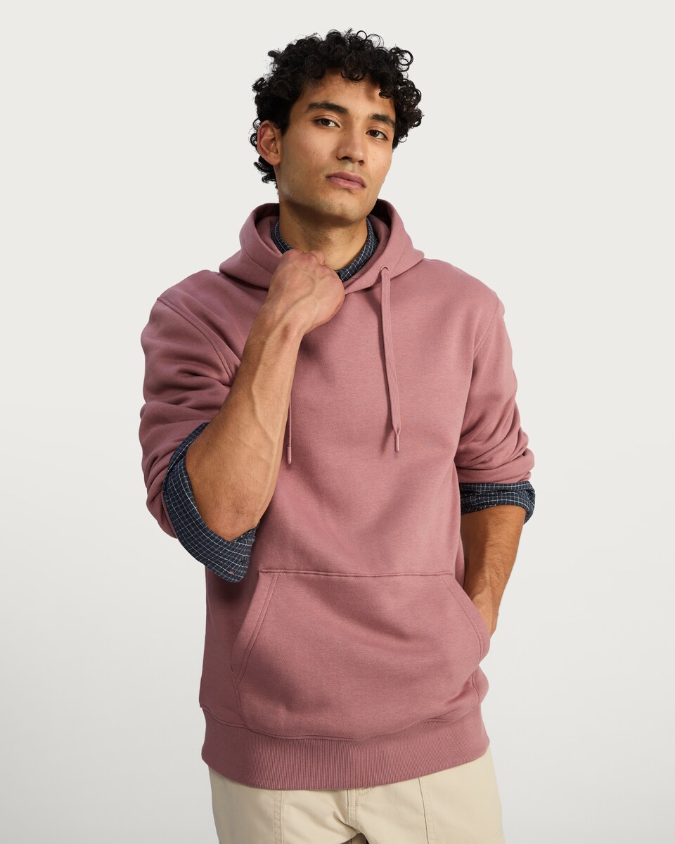 image 1 of F&F Regular Fit Cotton Rich Drawstring Hoodie in Pink
