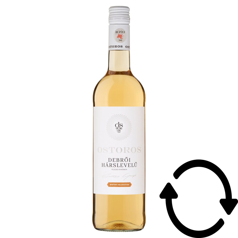 Ostorosbor Debrői Hárslevelű classicus félédes fehérbor 12% 750 ml  1. kép