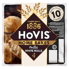 Hovis Home Bake Rustic White Rolls 4 Pack