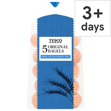 Tesco Original Plain Bagels 5 Pack