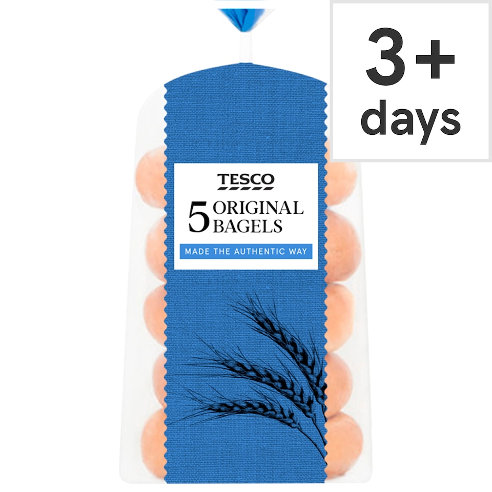 Tesco Original Plain Bagels 5 Pack