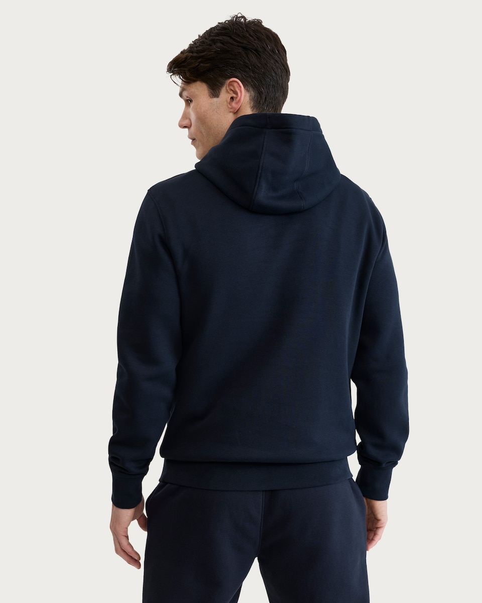 image 1 of F&F Cotton Rich Drawstring Hoodie in Navy
