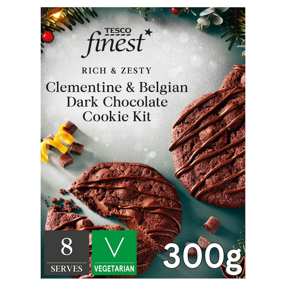 Tesco Finest Clementine & Belgium Dark Chocolate Cookie kit 300g