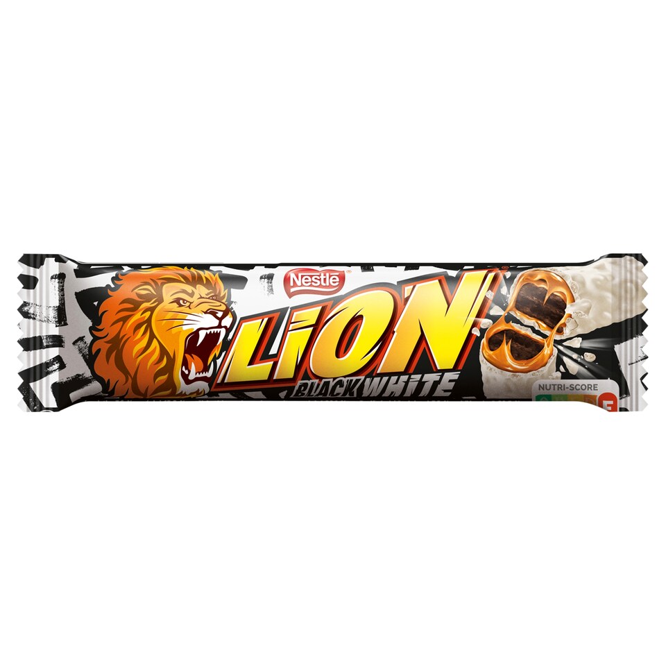 Lion Black & White Wafer Bar with Brownie Flavour Filling, Caramel Filling 42 g