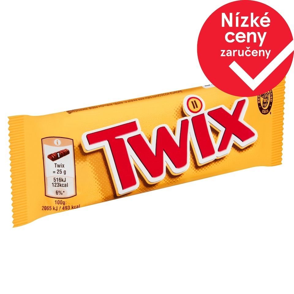 Twix Sušenka s karamelem máčená v mléčné čokoládě 2 x 25g (50g)