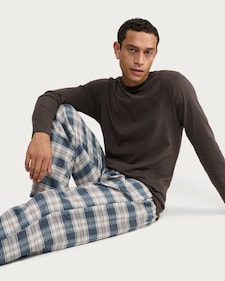 F&F Pure Cotton Long Sleeved Top and Bottoms Pyjamas in Brown