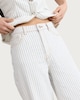 image 2 of F&F High Rise Striped Wide Leg Jeans in White