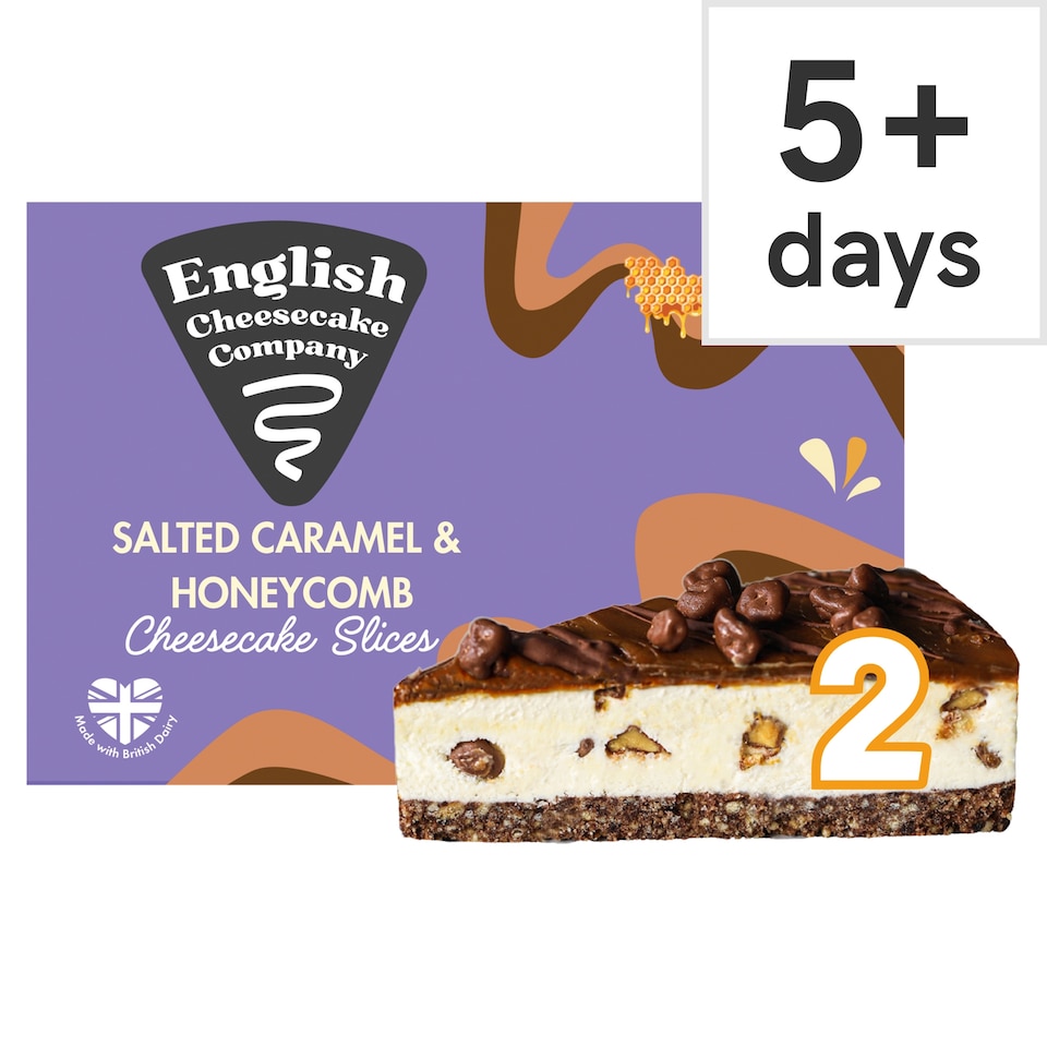 English Cheesecake Company 2 Salted Caramel & Honeycomb Cheesecake Slices 180g