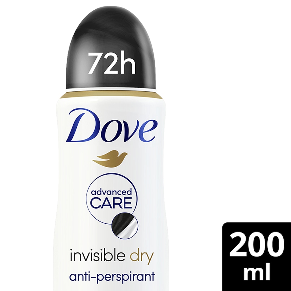 image 1 of Dove Women Invisible Dry 72h Advanced Care Antiperspirant Deodorant 200ml
