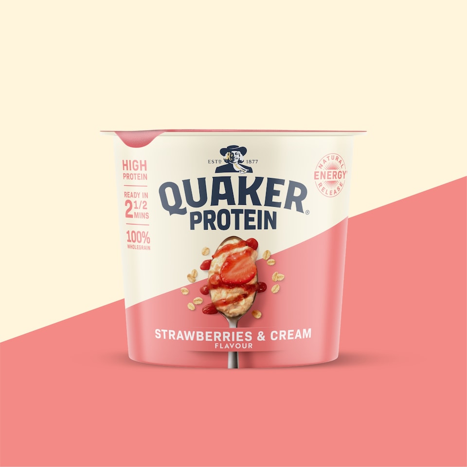 image 1 of Quaker Protein Porridge Pot - Strawberries & Cream Flavour 59g