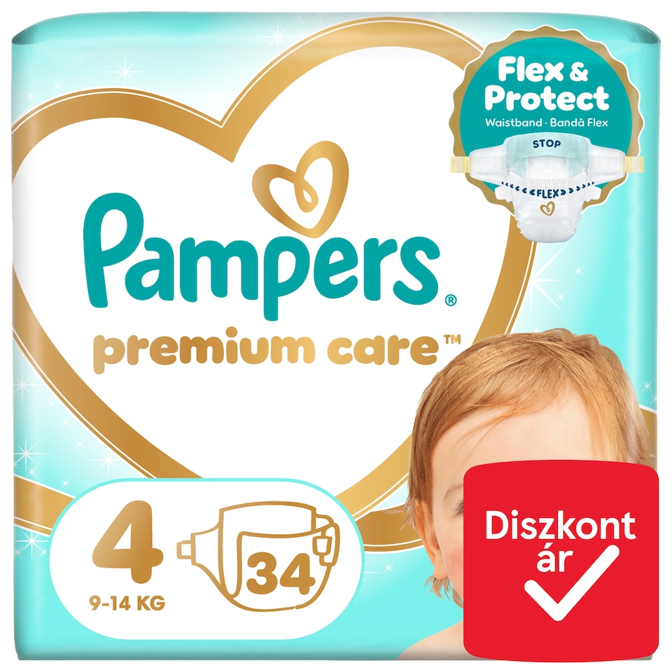 image 1 of Pampers Premium Care Size 4, 34 Nappies, 9kg-14kg